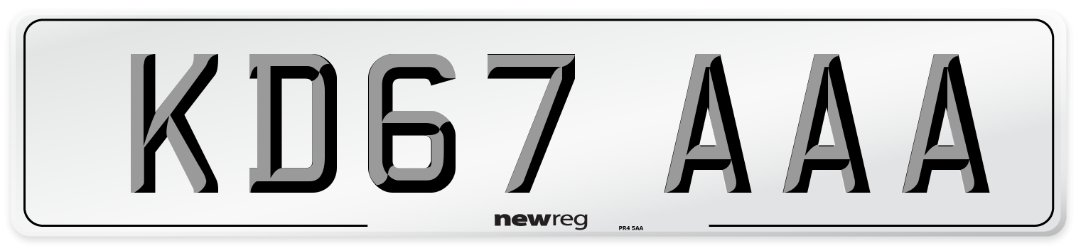 KD67 AAA Number Plate from New Reg